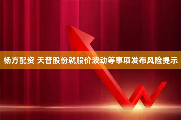 杨方配资 天普股份就股价波动等事项发布风险提示